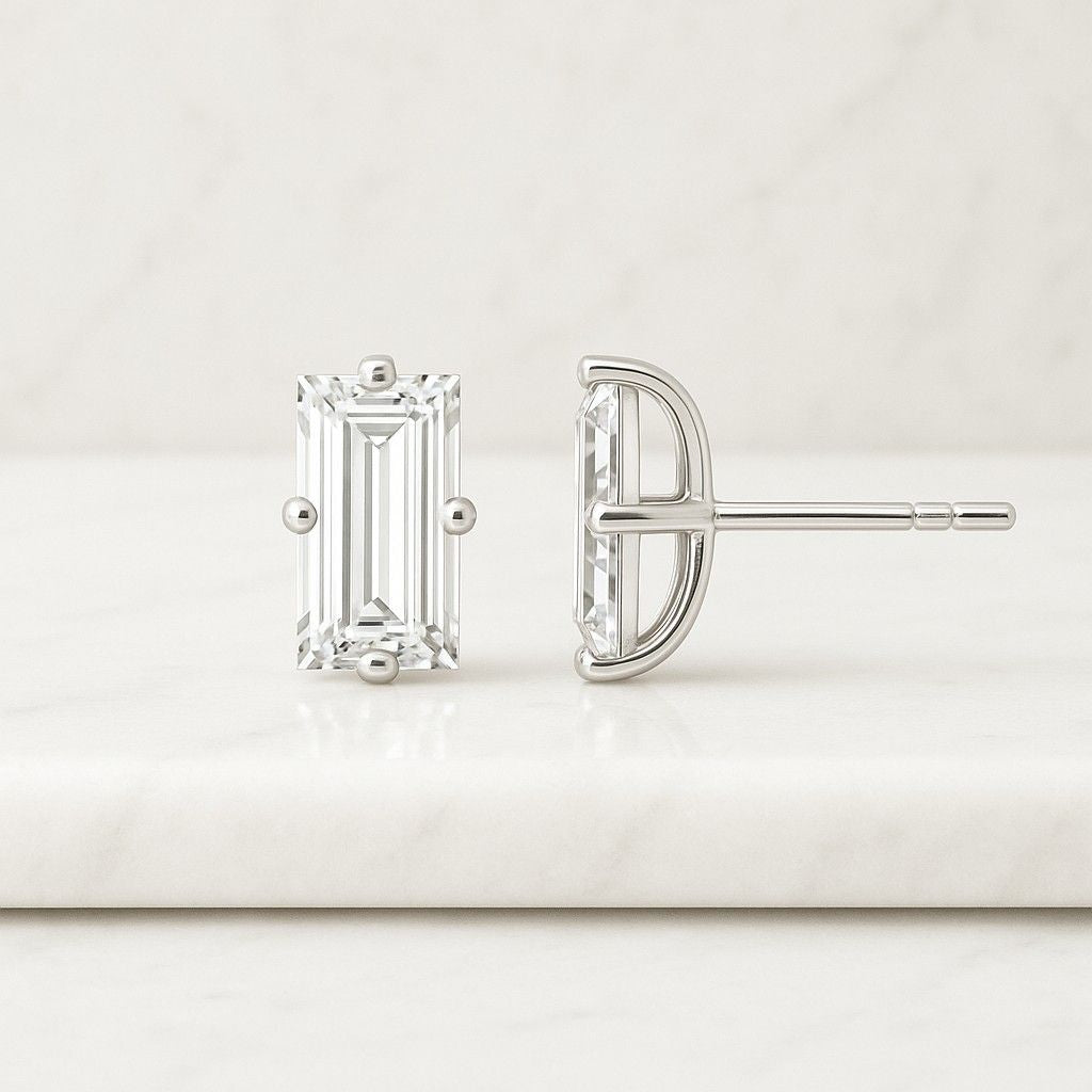 Micro Pave Setting Earrings, Round Cut CZ Diamond Engagement Earrings, Latch Back Solitaire Earrings For Women Gift