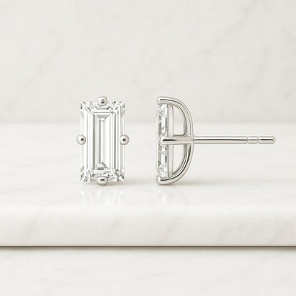 Micro Pave Setting Earrings, Round Cut CZ Diamond Engagement Earrings, Latch Back Solitaire Earrings For Women Gift