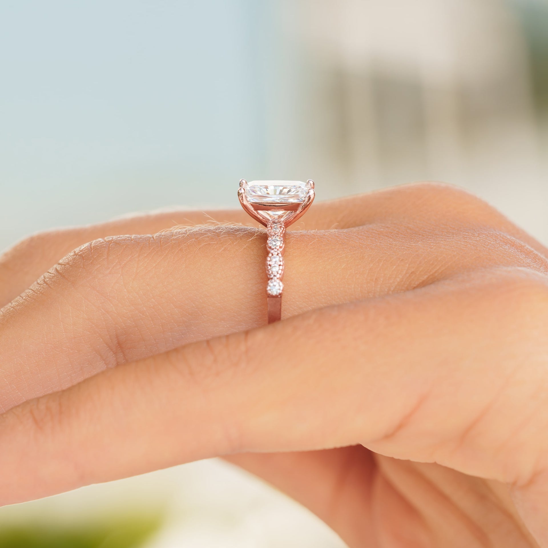 Milgrain Setting Anniversary Ring, Designer Custom Ring for Her