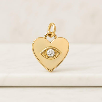 Mini Heart Necklace in 14k Solid Gold Heart Charm Pendant
