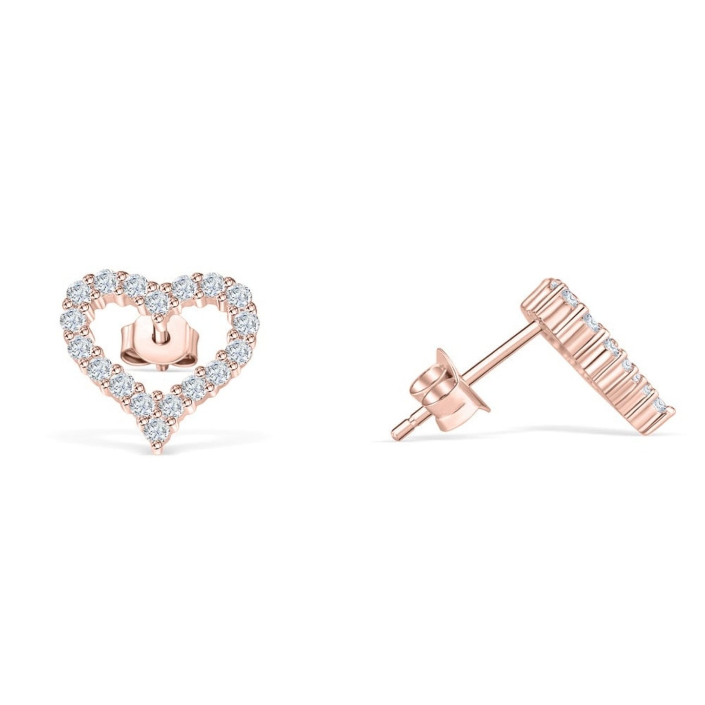 Minimal Heart Shape Earrings- Push Back Closure Studs