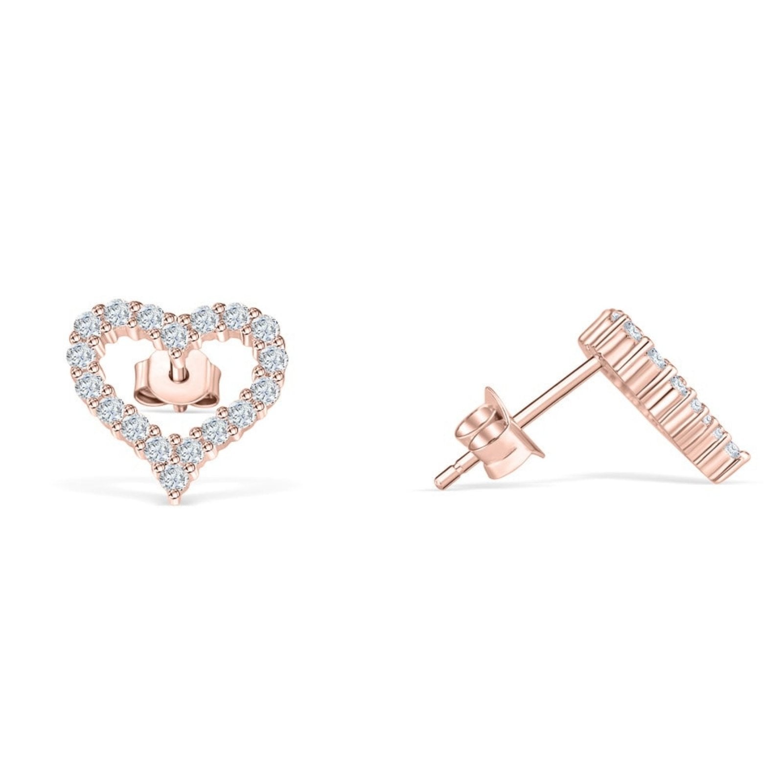 Minimal Heart Shape Earrings- Push Back Closure Studs