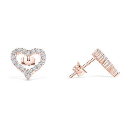 Minimal Heart Shape Earrings- Push Back Closure Studs