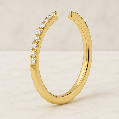 Open Gap Round Diamond Ring For Her