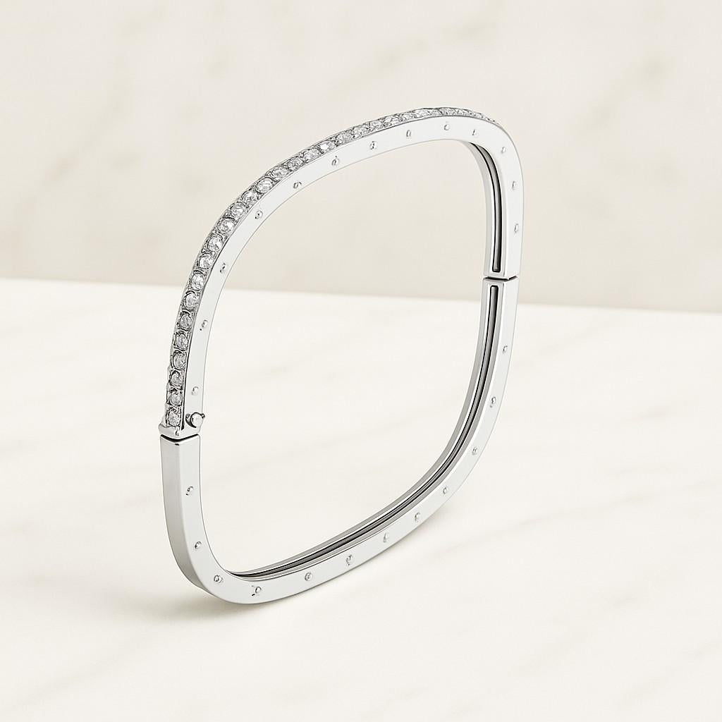 Three Prongs Round Cut Lab Grown Diamond Tennis Bracelet Gold Stacking Bracelet