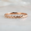 Braided Ring, 18K Real Rose Gold Stackable Ring For Women's