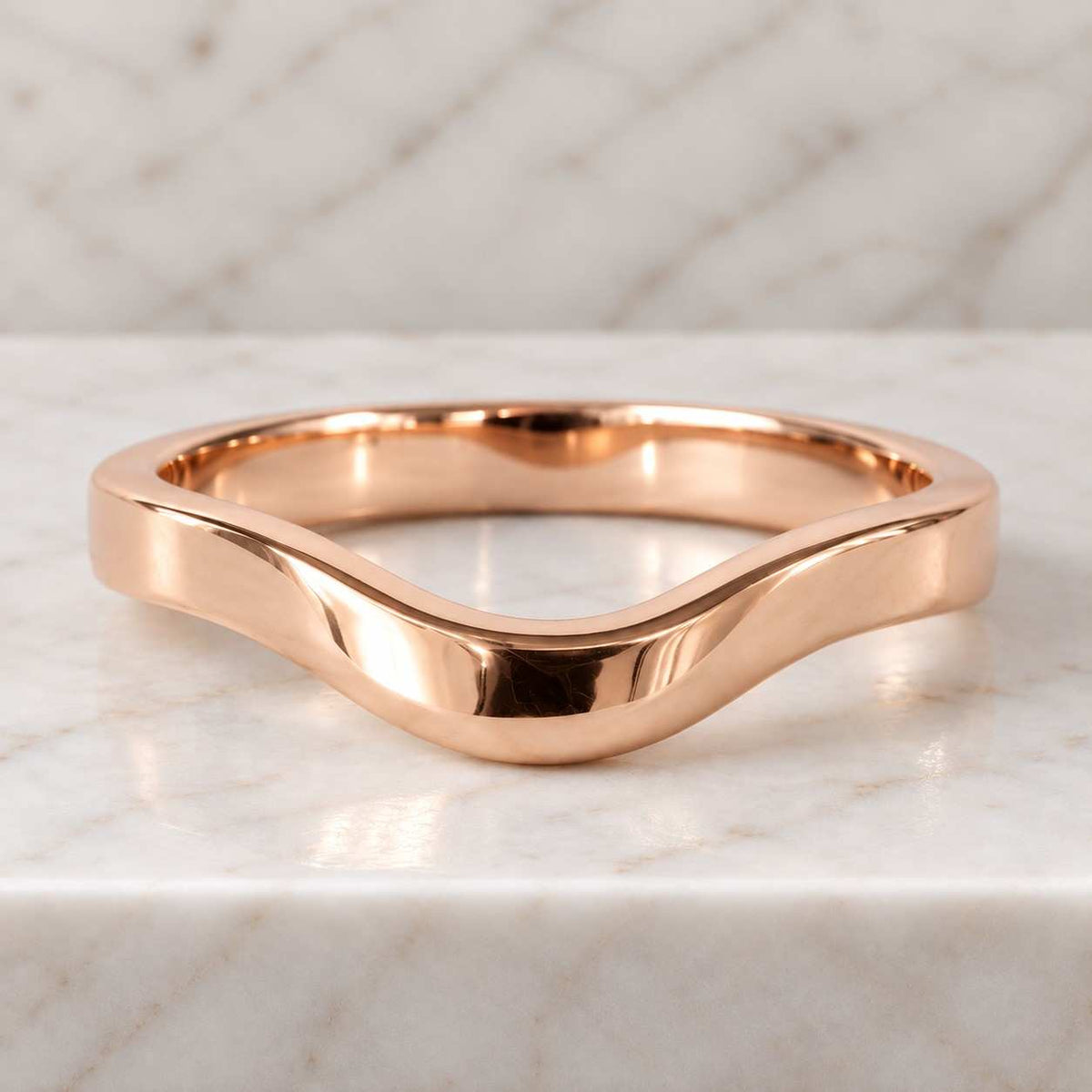 Minimalist 14k gold curved womens stacking wedding band, Dainty thin tiny wedding band women, Unique delicate small curve wedding band
