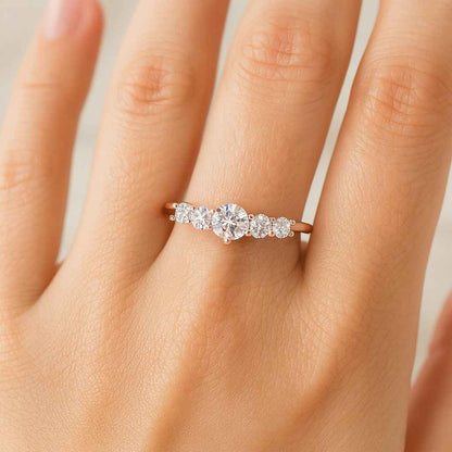 Minimalist Curved Moissanite Wedding band 14K Gold Chevron anniversary band for her