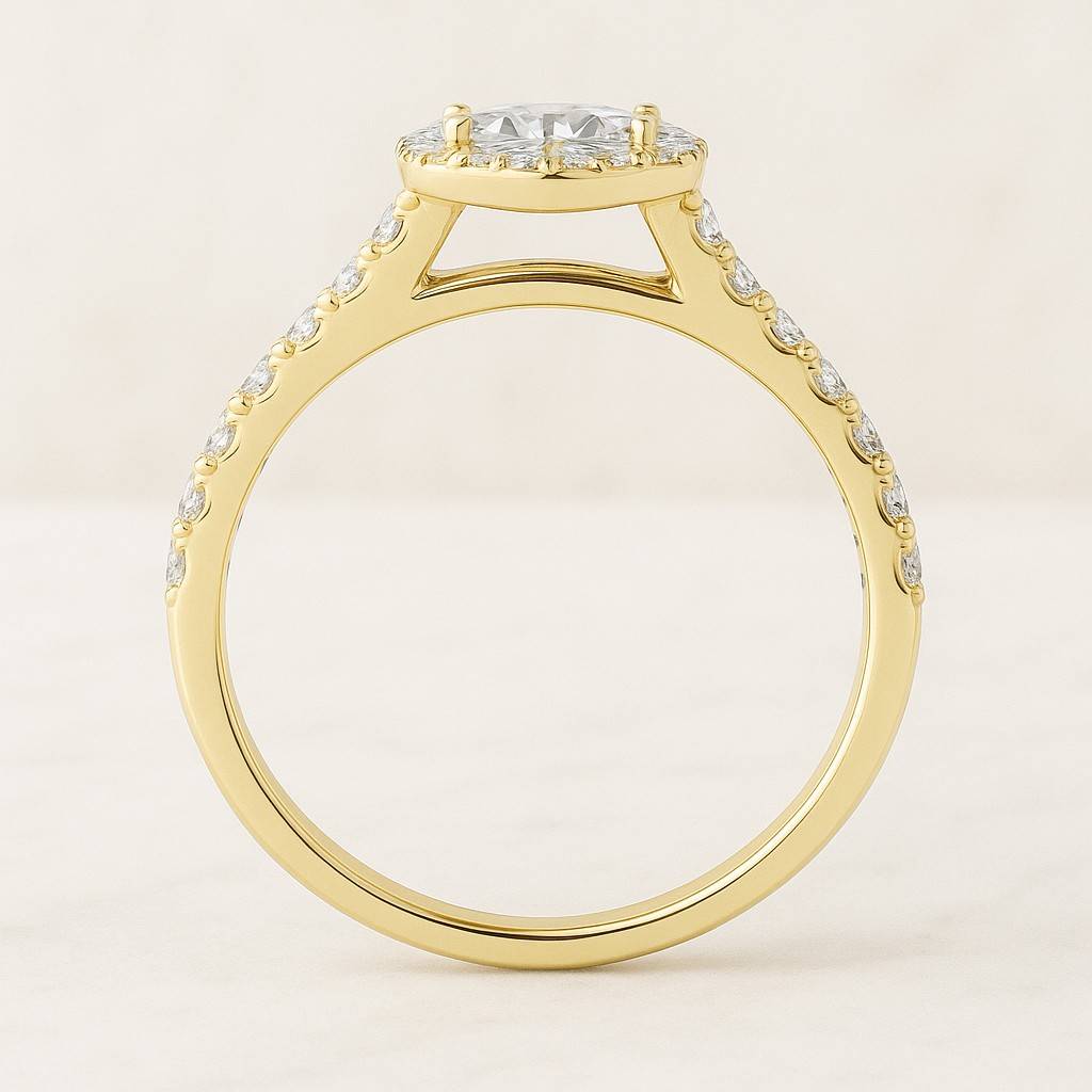 minimalist diamond engagement ring set