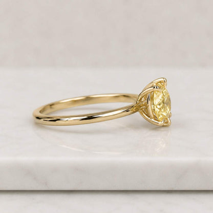 Minimalist Engagement Ring,Round Lab Diamond Ring,14Kt Solid Gold Solitaire Ring,Wedding Ring for Women,Anniversary Gifts
