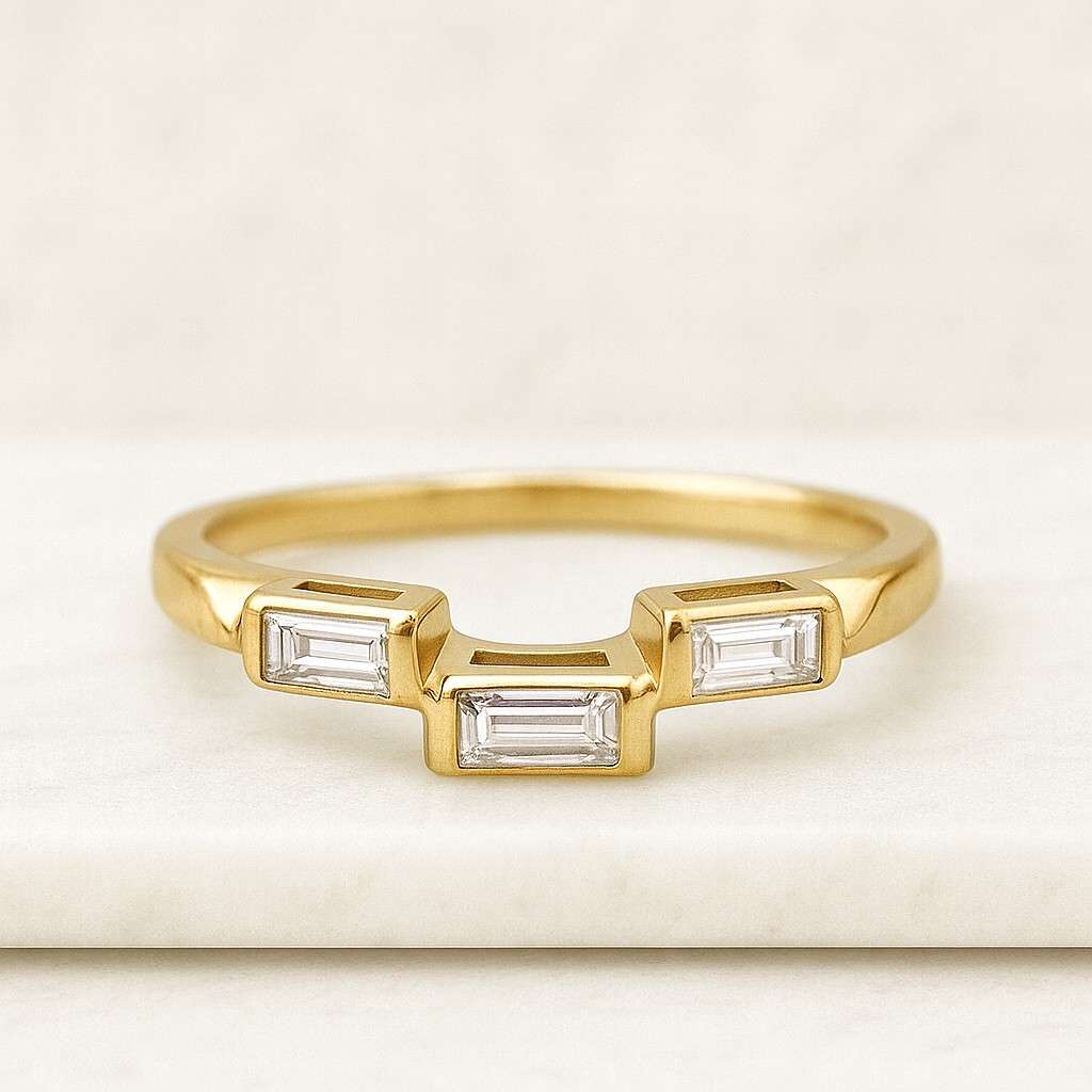 Minimalist Everday Diamond Gold Eternity Ring Diamond Band Ring