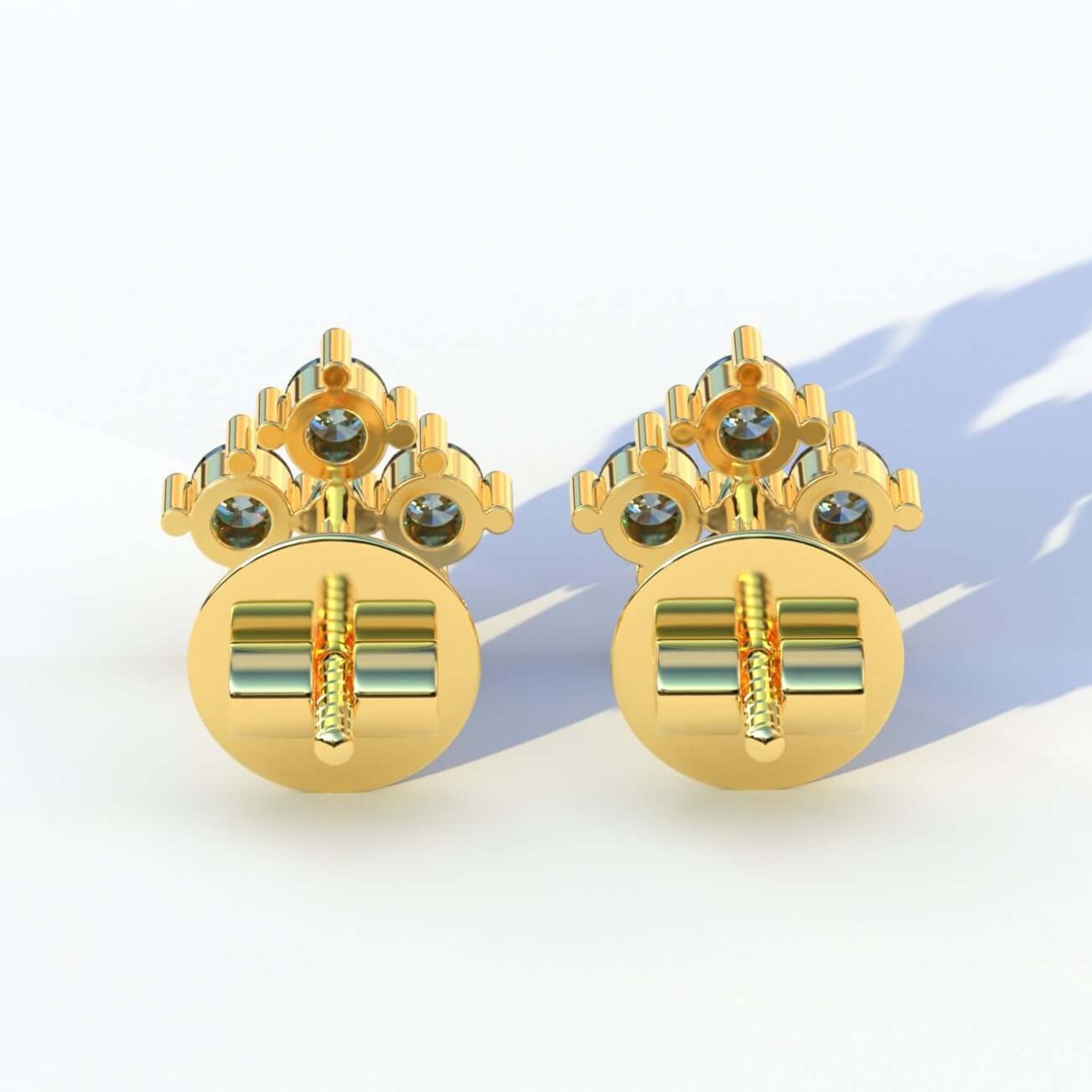 Minimalist Flower Earrings in 18k Yellow Gold