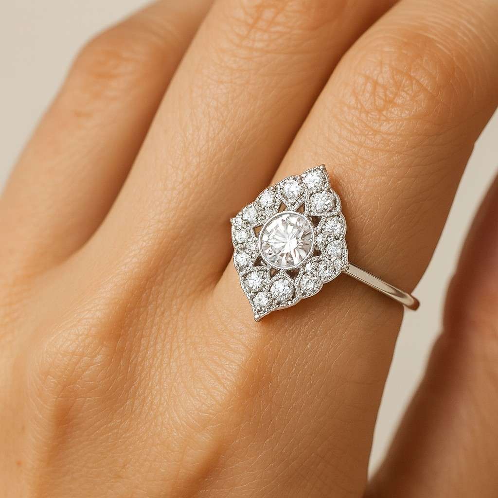 Minimalist Gold Silver Statement Ring Modern engagement ring Unique Promise diamond Pinky Ring