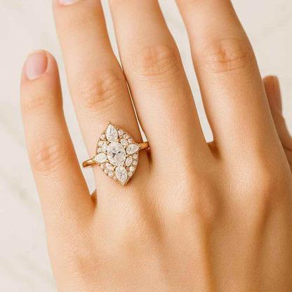 Minimalist Nature Inspired Wedding Band Botanical Stacking Ring for His and Her Yellow Gold Branch Signet Ring Floral Pinky Ring Gift