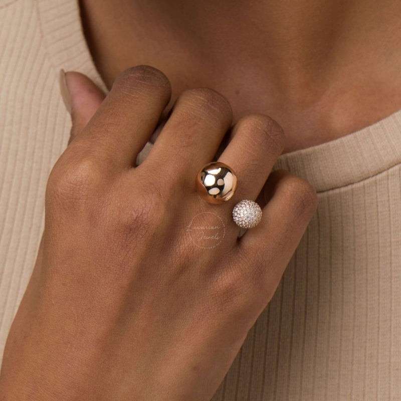 Minimalist Open Circle Diamond Ring for Women