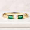 Minimalist Open Gap Emerald Wedding Band May Birthstone Jewelry