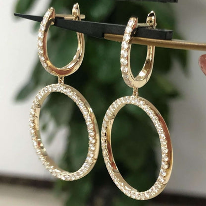 Minimalist Pave Huggie Hoop Earrings