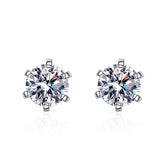 Minimalist Round Diamond Solitaire Stud Earrings