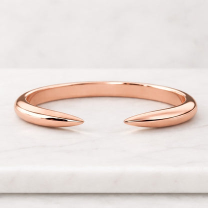 14k Gold Claw Ring, Solid Gold Cuff Ring, Engagement Ring Stacking, 14k White, Rose, Yellow Gold, Trendy Gold Ring, Plain Gold Ring, Marina
