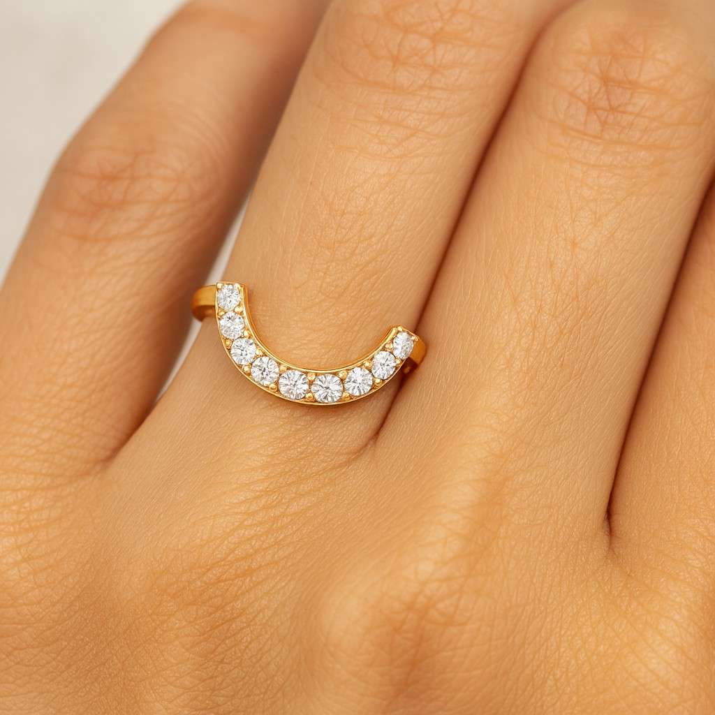 Minimalist Stackable Bridal Ring, Real Gold Unique Jewelry