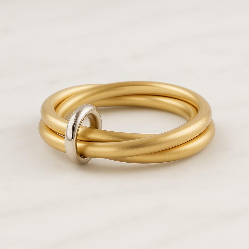 Minimalist Stacking Jewelry Multi Link Lab Grown Diamond Connector Ring Moissanite Interlocking Silver Ring