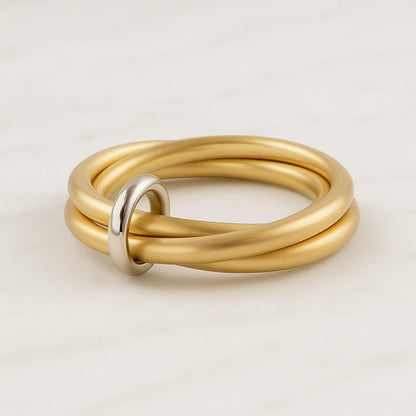 Minimalist Stacking Jewelry Multi Link Lab Grown Diamond Connector Ring Moissanite Interlocking Silver Ring