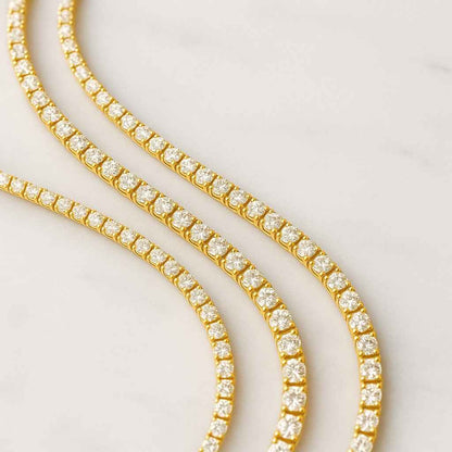 Minimalist Tennis Bracelet Round Cut Colorless Moissanite Bracelet