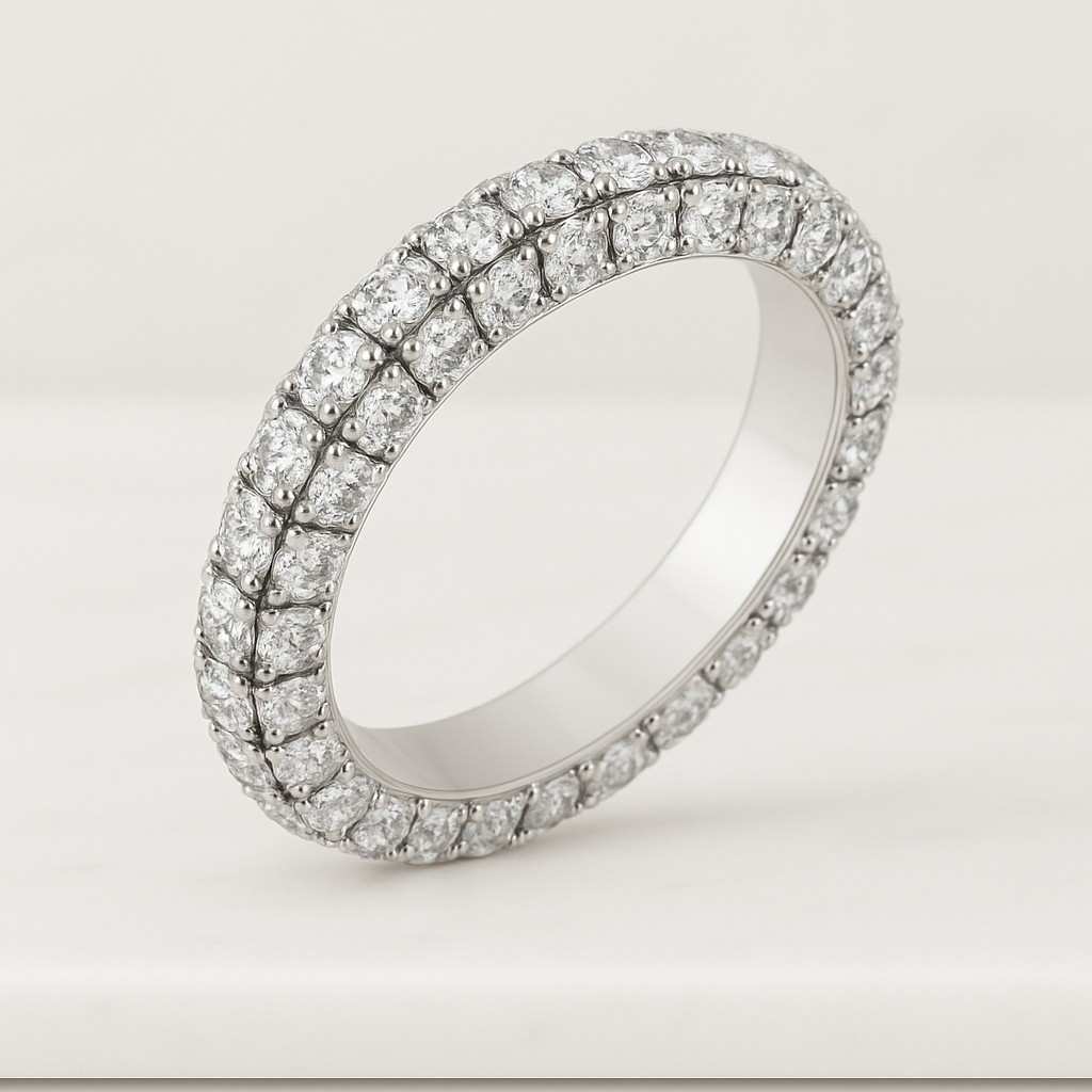 Minimalist Wedding Band Lab Diamond Band Round Lab Grown Diamond Band Round Brilliant Cut Diamond Wedding Band