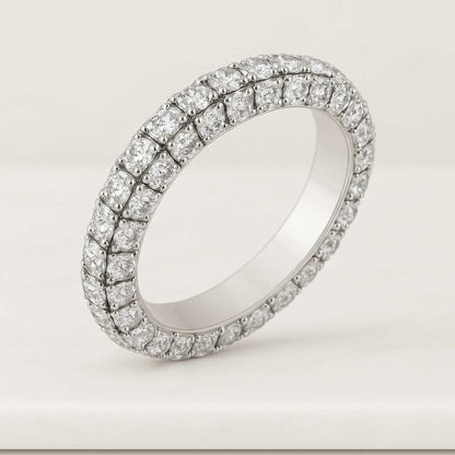 Minimalist Wedding Band Lab Diamond Band Round Lab Grown Diamond Band Round Brilliant Cut Diamond Wedding Band