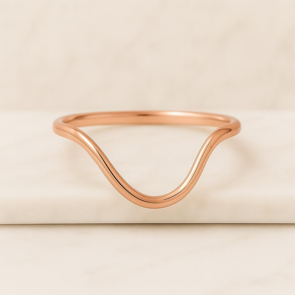 Minimalist Wedding Ring for Women Thin Stacking Ring Hers Dainty Simple Plain 1mm Ring