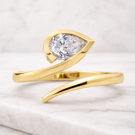 Modern Bypass Engagement Ring