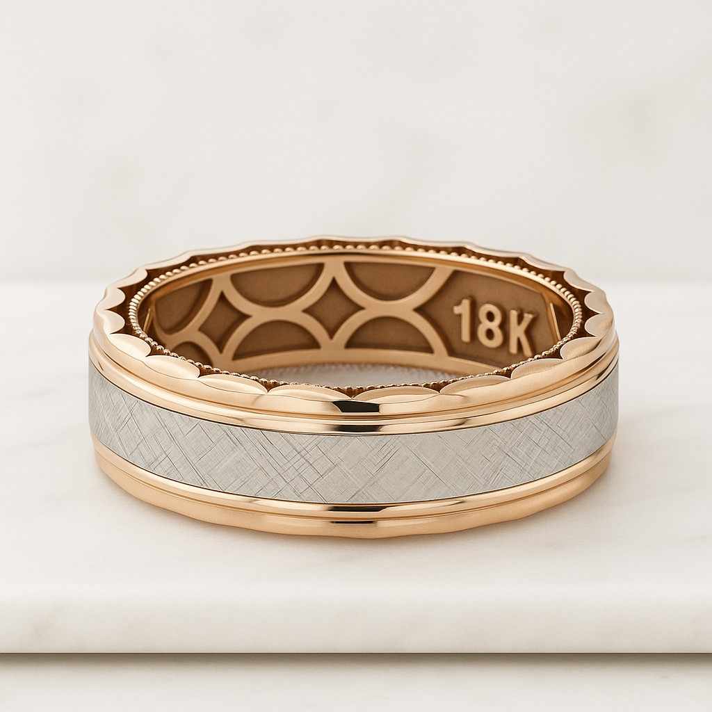 Modern Gold Band Gold Chain Link Band Chain Wedding Ring Wrap Around Gap Ring Unique Anniversary Jewelry Gift