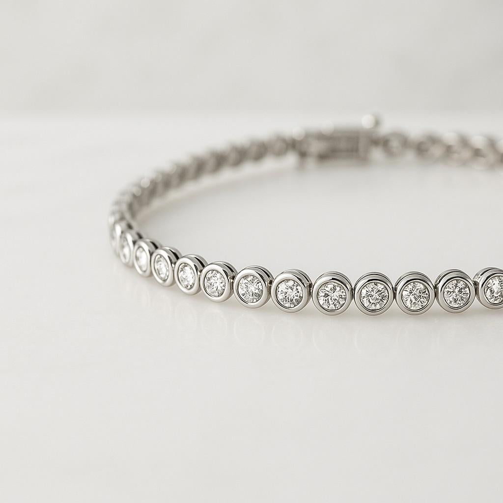 Jewelry Gift For Her Classic Tennis Bracelet Gift For Women 10K White Gold Diamond Bracelet For Women