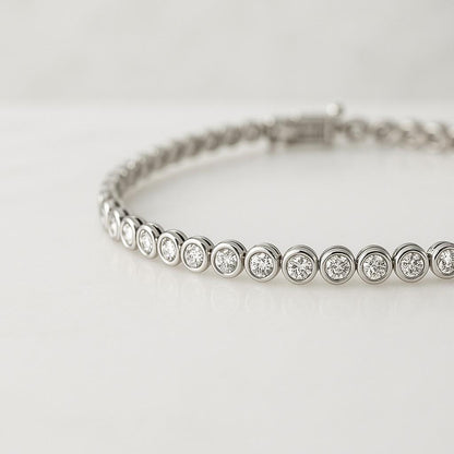 Jewelry Gift For Her Classic Tennis Bracelet Gift For Women 10K White Gold Diamond Bracelet For Women