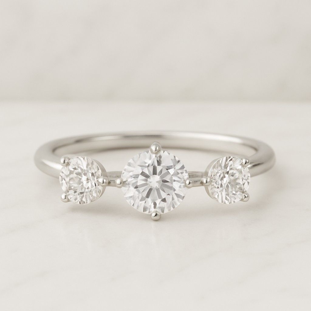 Lab Grown Diamond Wedding Band Five Stone Anniversary Ring