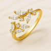 Marquise Cut Lab Grown Diamond Floral Cluster Ring In 14K Yellow Gold