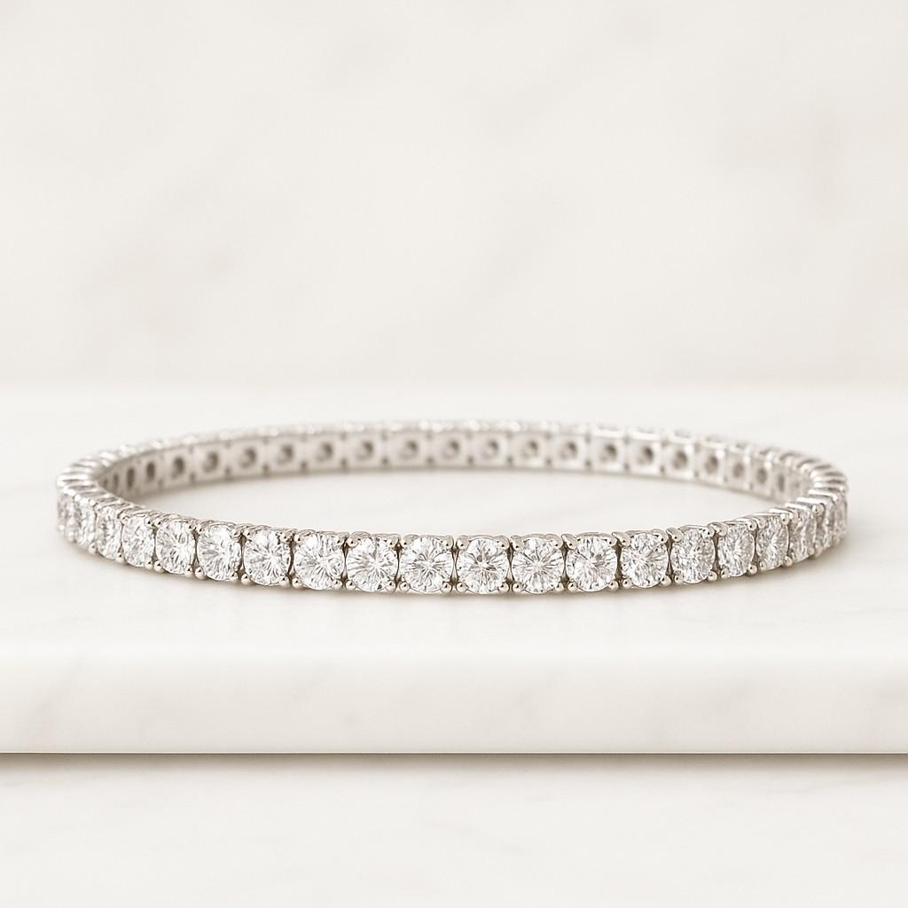 Moissanite Diamond Tennis Bracelet 925 Sterling Silver Bezel Set Bracelet