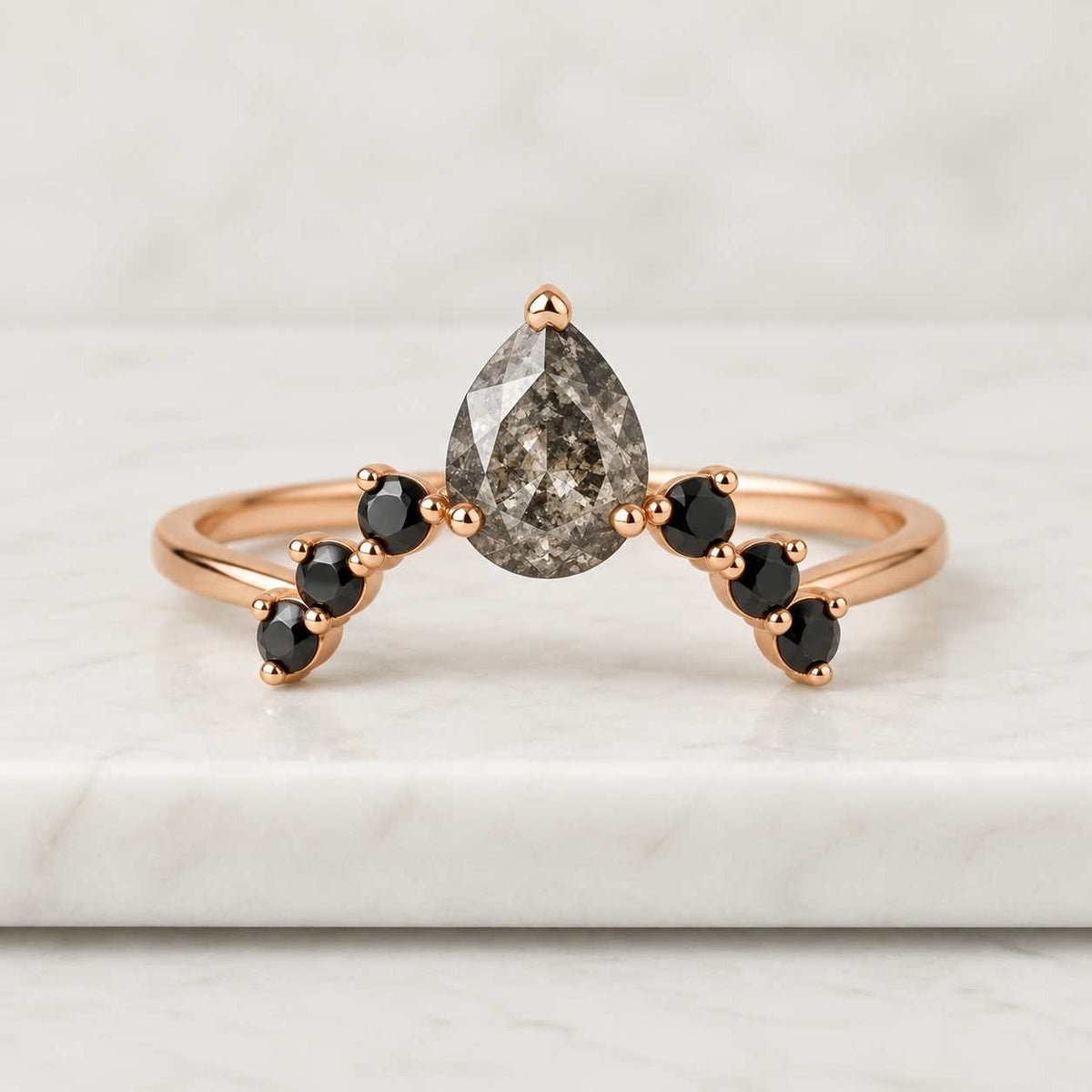 Moissanite Diamond ring set matching band women