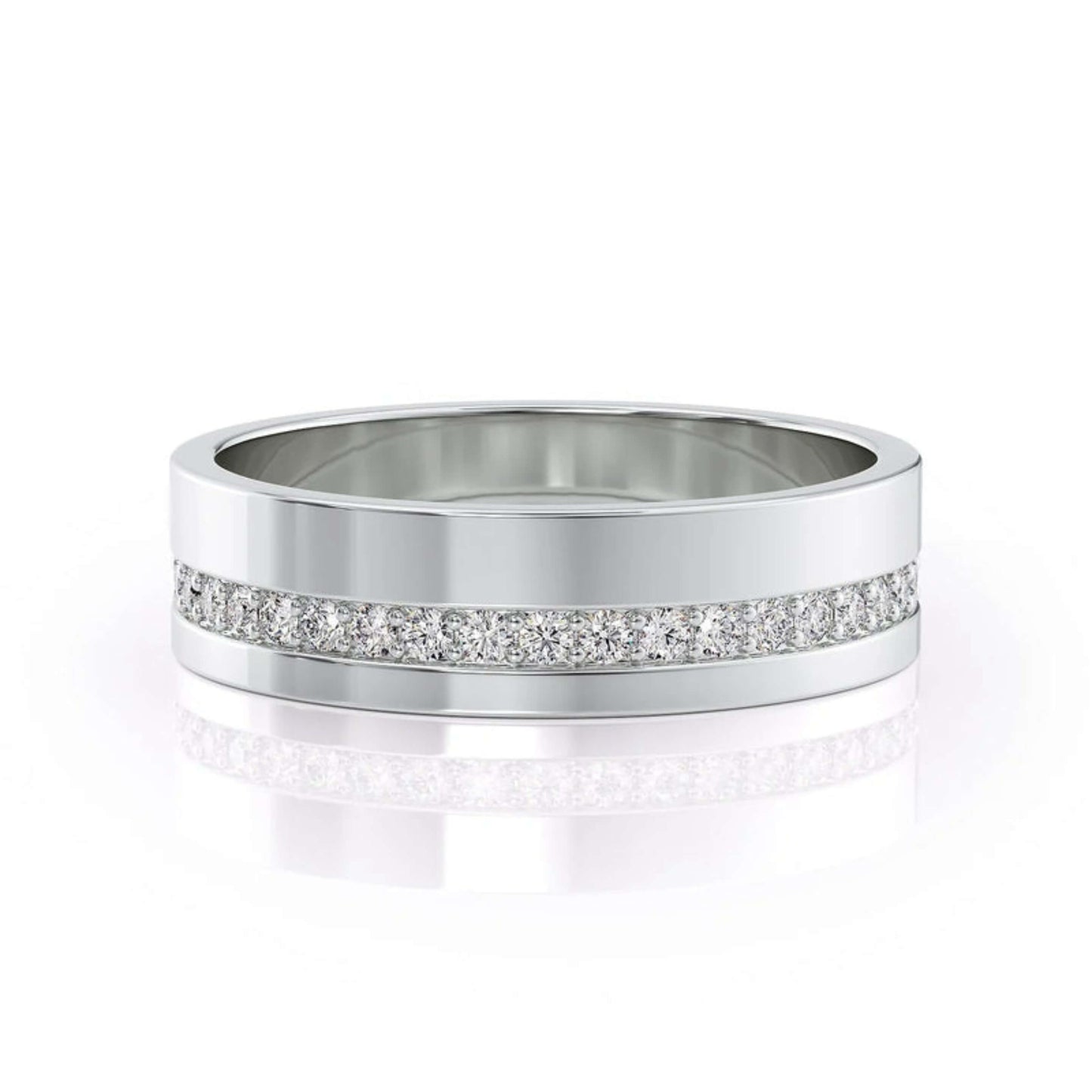 Moissanite Engagement Band