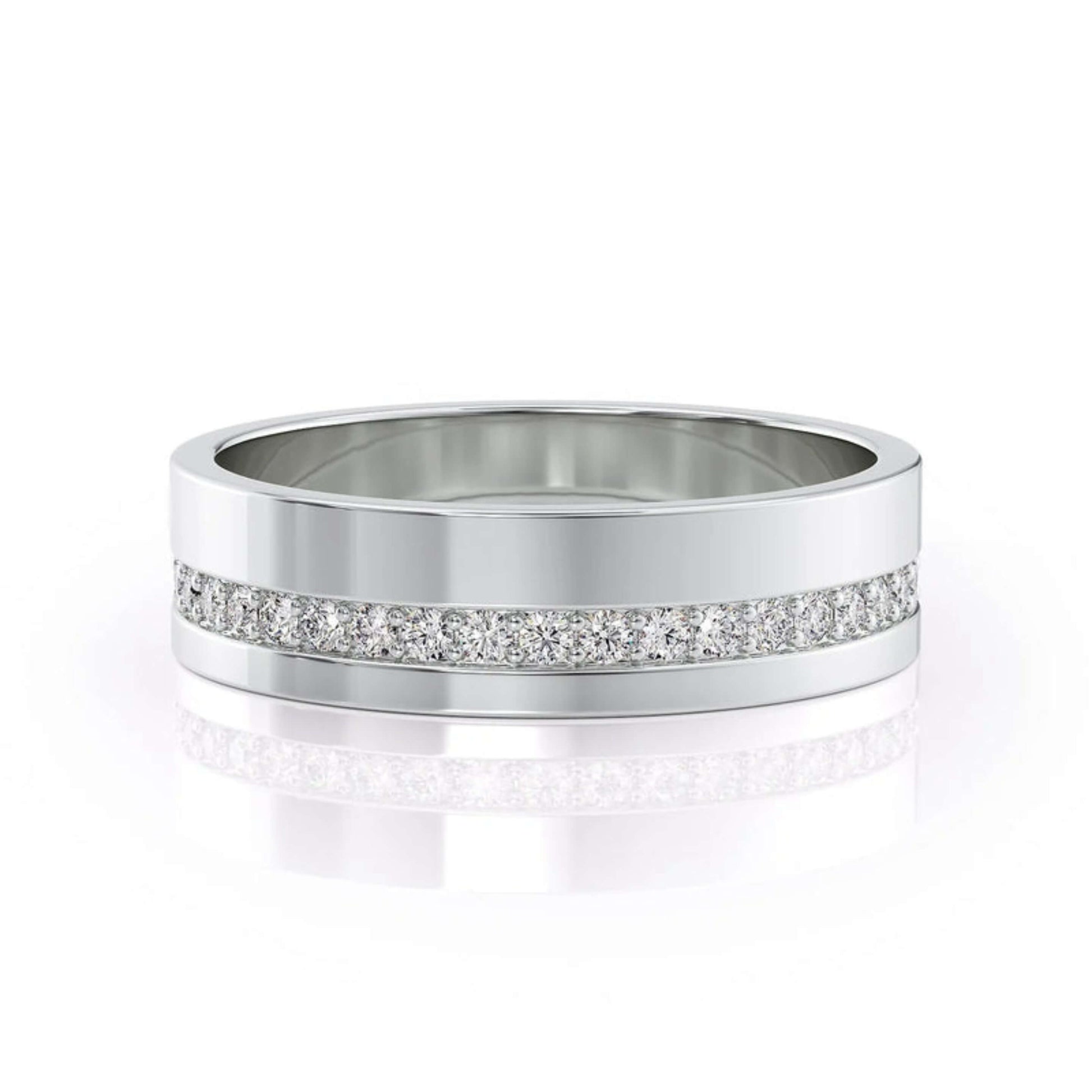 Moissanite Engagement Band