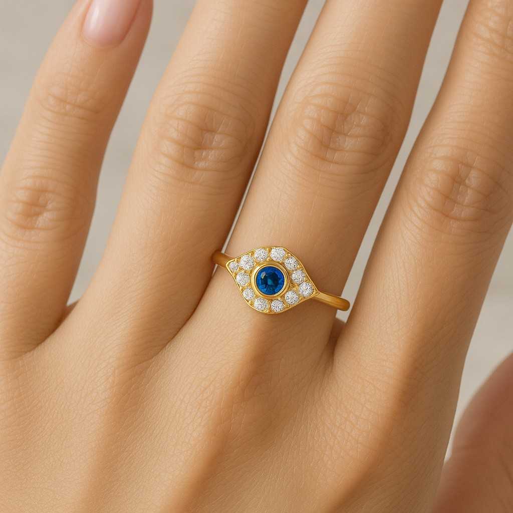 Moissanite Engagement Ring Round Blue CZ Halo Unique Art Deco Halo Ring, Valentine Ring for Her