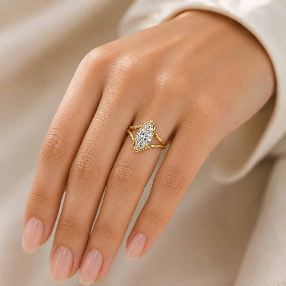 oval shape moissanite engagement ring solitaire 14k solid yellow gold bridal ring wedding ring anniversary ring solitaire four prong 