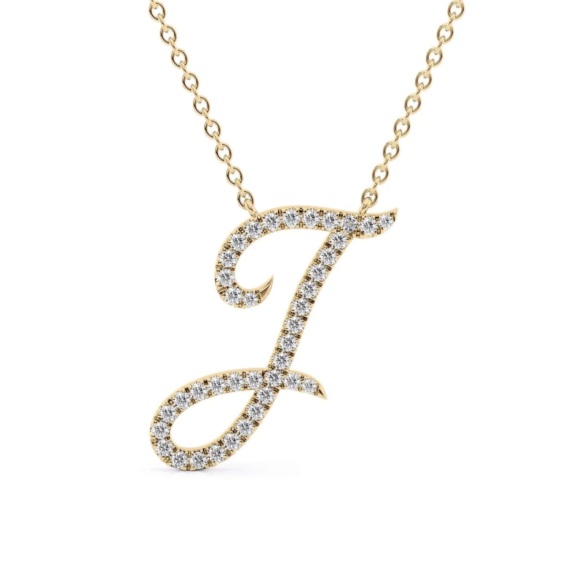 Moissanite Initial Necklace for Her- Personalized Pave Initial Necklace