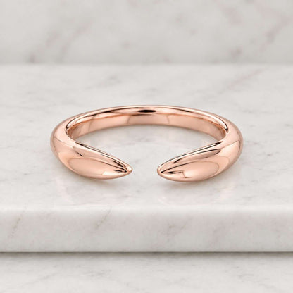 Moissanite Open Ring Stacking Ring Round Brilliant cut Moissanite Wedding Band Gold Silver Matching Band ring Eternity Band Gift for Her
