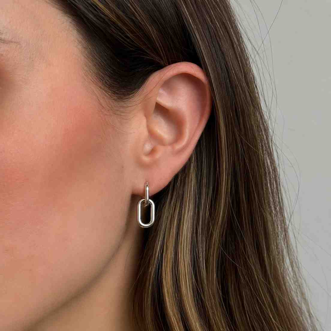 moissanite paperclip earrings 14k gold plated sterling silver hoop