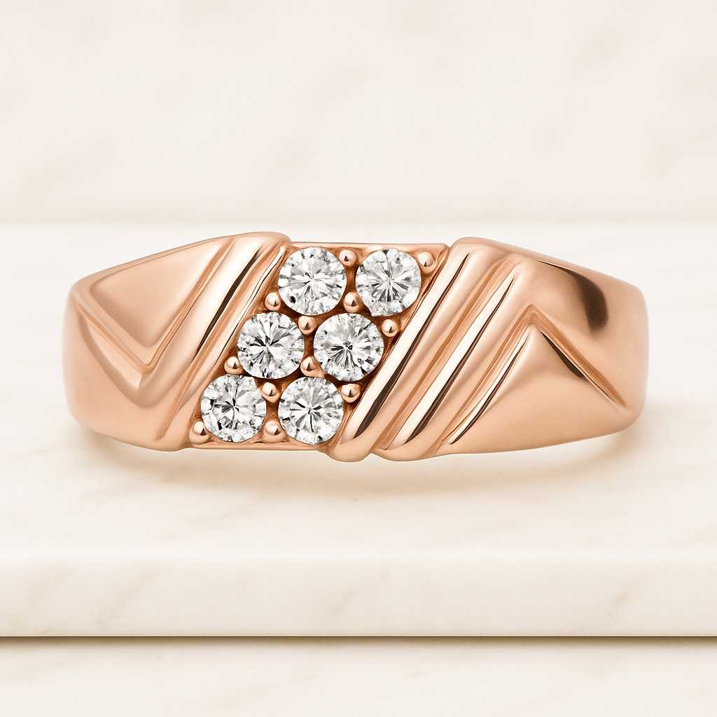 Moissanite Pear Cut Wave Ring 10K Yellow Gold Bridal Engagement