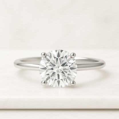 Moissanite Ring Gold Promise Ring Round Cut Engagement ring