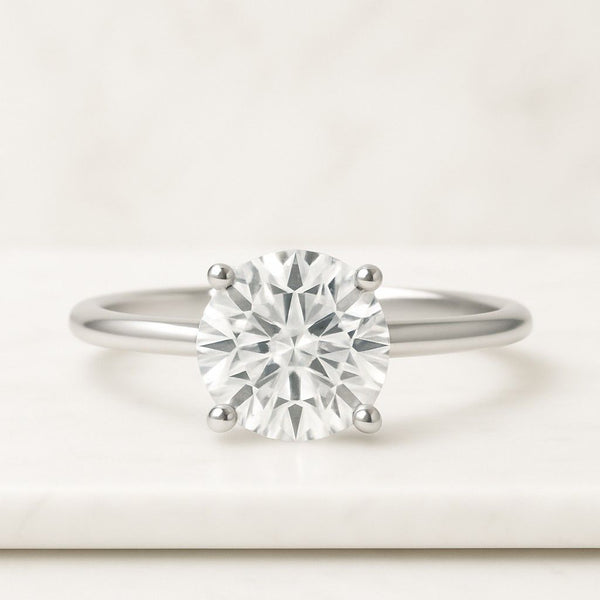 Moissanite Ring Gold Promise Ring Round Cut Engagement ring