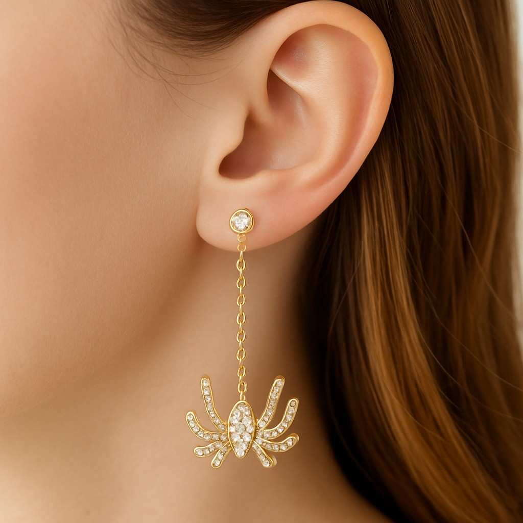 Moissanite Stud Earrings In 925 Silver or Yellow Gold Pair Earrings with Screwback