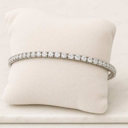 Moissanite Tennis Bracelet Solid Gold Bezel Setting Elegant Bridal Jewelry